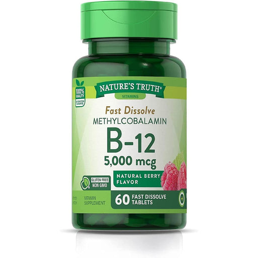 Nature's Truth Nature's Truth Vitamin B-12, 5000 Mcg, Fast Dissolve Tablets, Natural Berry Flavor Vitamins & Supplements