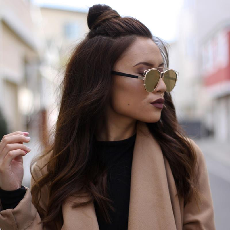 zeroUV Modern Fashion Panto Flat Front Metal Aviator Sunglasses A121 Glasses / Sunglasses