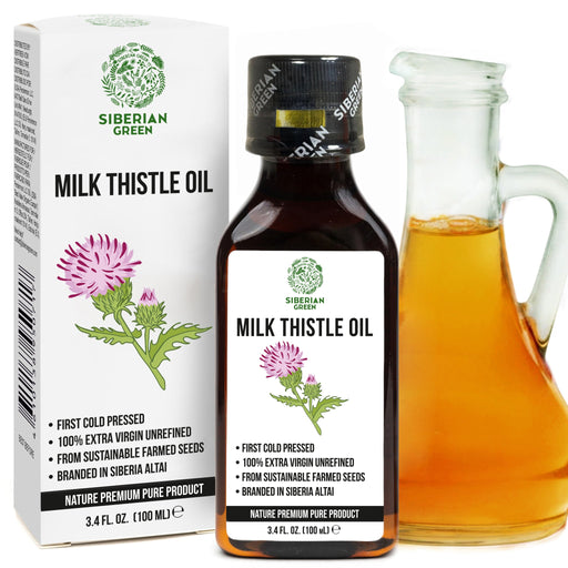 SiberianGreen.com Milk Thistle Oil 100ml | Best Silymarin Supplement for Health Cooking Oils