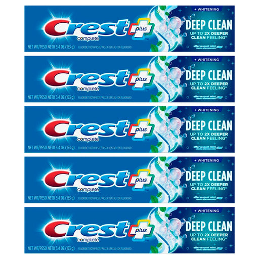 Crest Crest Complete Whitening Fluoride Toothpaste Plus Deep Clean Effervescent Mint, 5.4 Oz Toothpaste