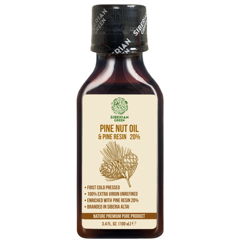 SiberianGreen.com Siberian Pine Nut Oil with Cedar Resin – 100 ml for Immune Support & Digestive Health Cooking Oils