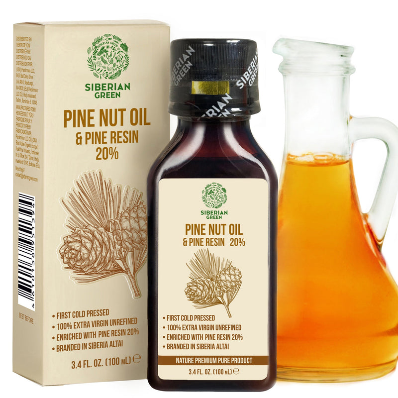 SiberianGreen.com Siberian Pine Nut Oil with Cedar Resin – 100 ml for Immune Support & Digestive Health Cooking Oils