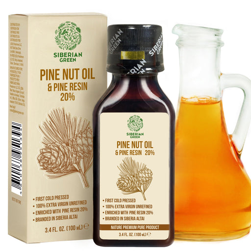 SiberianGreen.com Siberian Pine Nut Oil with Cedar Resin – 100 ml for Immune Support & Digestive Health Cooking Oils
