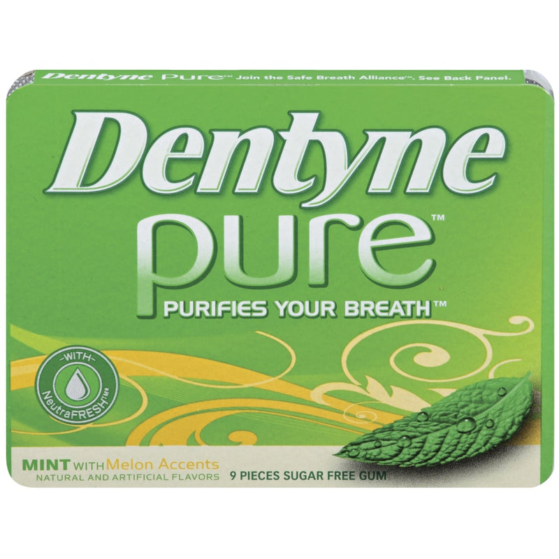 Dentyne Dentyne Pure Mint With Melon Accents Sugar Free Gum, 9 Piece Pack Candy & Chocolate Olive Drab