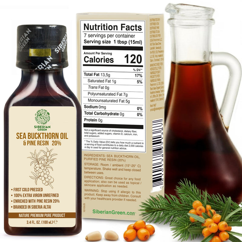 Siberian Sea Buckthorn Oil with Pure Cedar Resin - 100ml