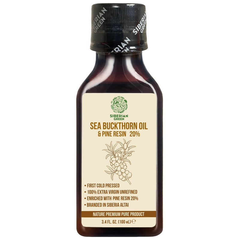 SiberianGreen.com Siberian Sea Buckthorn Oil with Pure Cedar Resin - 100ml Cooking Oils
