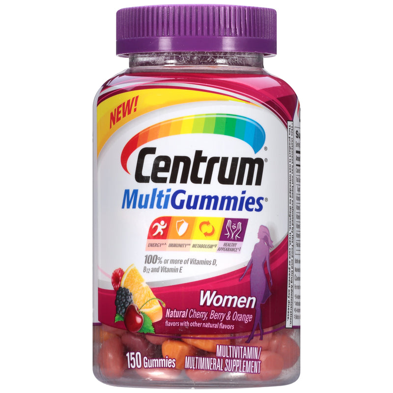 Centrum Centrum Multivitamin, Women, MultiGummies, Natural Cherry/Berry/Orange Vitamins & Supplements White Smoke