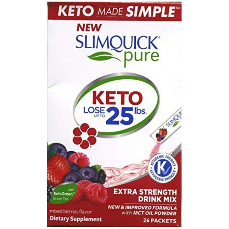 SlimQuick SlimQuick Pure Extra Strength Drink Mix Packets Mixed Berries Flavor Health & Beauty White Smoke