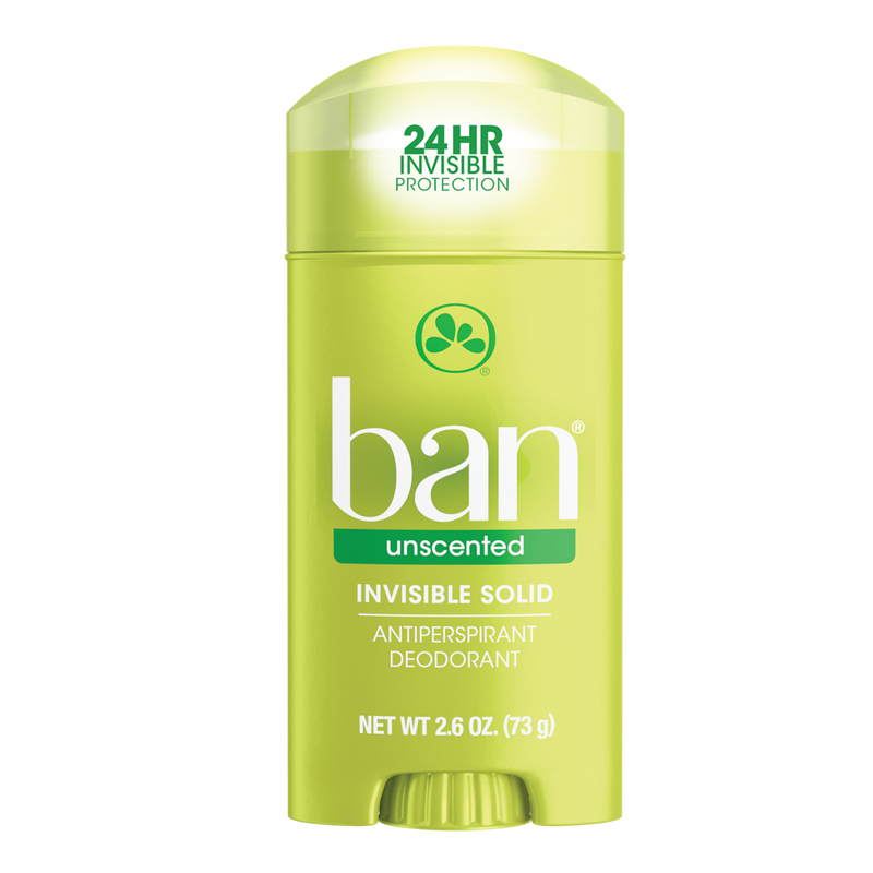 Ban Ban Invisible Solid Antiperspirant Deodorant – Unscented (2.6 oz) Deodorant & Anti-Perspirant