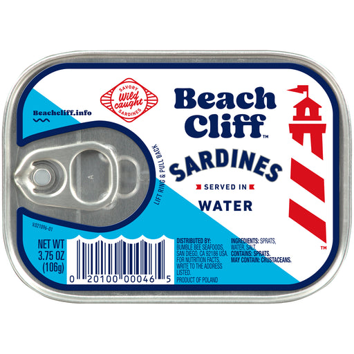 Beach Cliff Beach Cliff Sardines In Water, 3.75 Oz Can Soups & Broths White Smoke