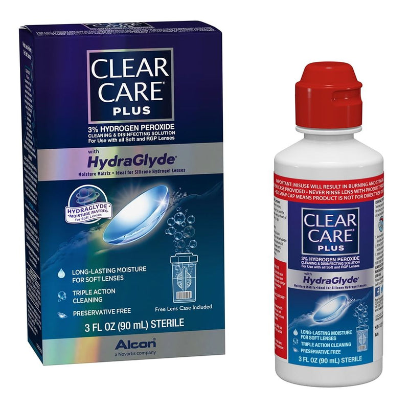 Clear Care Clear Care Plus, Cleaning & Disinfecting Solution, With Hydraglyde, 3% Hydrogen Peroxide, 3 Fl Oz Personal Care