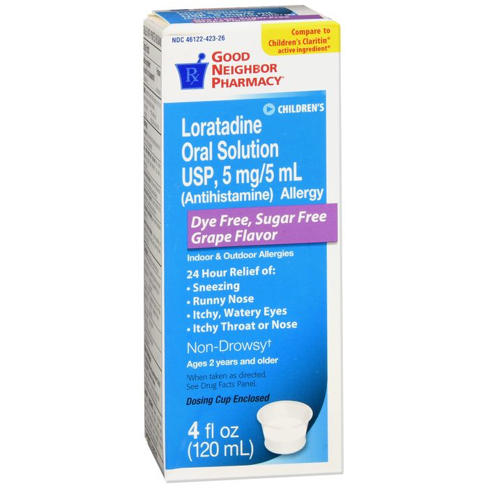 Good Neighbor Pharmacy GNP Loratadine 5 mg/5 mL Oral Solution, Sugar-Free, Grape Flavor Medicine & Drugs