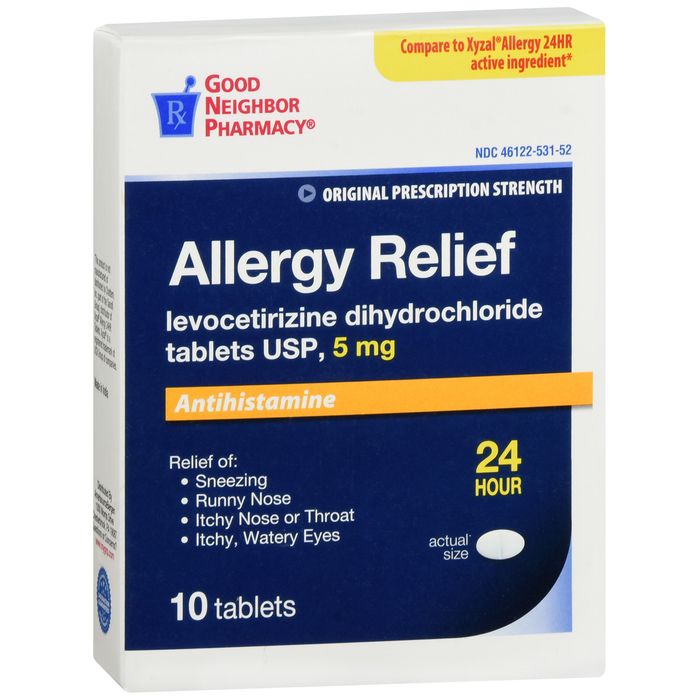 Good Neighbor Pharmacy GNP Levocetirizine Dihydrochloride USP 5 mg Tablets, 10 Count Medicine & Drugs