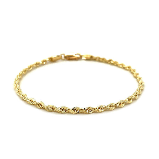 Bids.com 2.75mm 10k Yellow Gold Solid Diamond Cut Rope Bracelet Bracelets