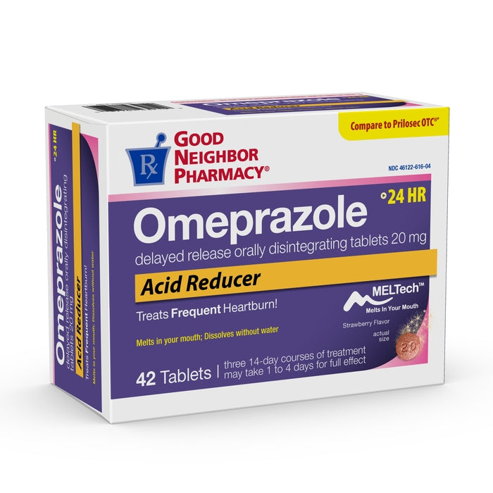 Good Neighbor Pharmacy GNP Omeprazole 20 mg ODT Tablets | 24-Hour Acid Reducer (42 Count) Medicine & Drugs