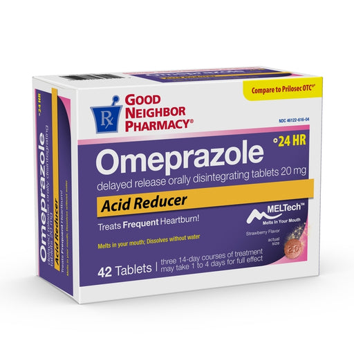 Good Neighbor Pharmacy GNP Omeprazole 20 mg ODT Tablets | 24-Hour Acid Reducer (42 Count) Medicine & Drugs