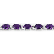 Bids.com 7.98 Carat Genuine Amethyst .925 Sterling Silver Bracelet Bracelets