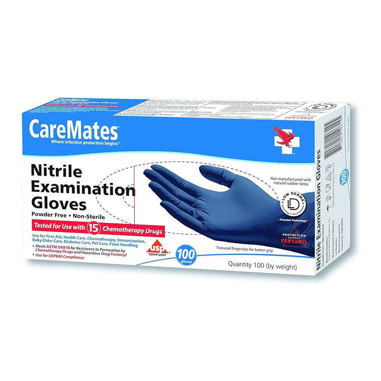 CareMates CareMates™ Nitrile Exam Gloves - Berry Blue, Size Small (100 Count) Disposable Gloves