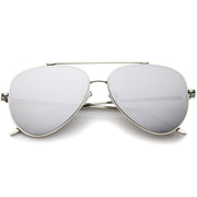 zeroUV Retro Modern Mirrored Flat Lens Metal Aviator Sunglasses A318 Sunglasses