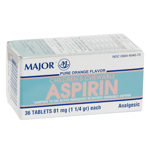 , (Major) , (Major) Aspirin Children Chewable Tablets 1.25Gr 36 By Major Medicine & Drugs