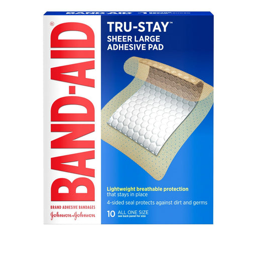 Band-Aid Brand Band-Aid Brand Adhesive Pad, Sheer Large, All One Size First Aid White Smoke