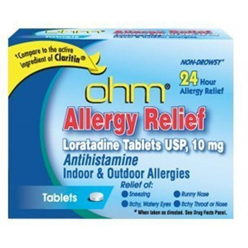 Ohm Ohm Loratadine 10mg Non-Drowsy Allergy Relief, 24-Hour Antihistamine, 500 Tablets Medicine & Drugs
