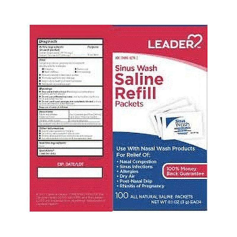 Leader Leader Sinus Wash Saline Refill Packets - 100ct Medicine & Drugs