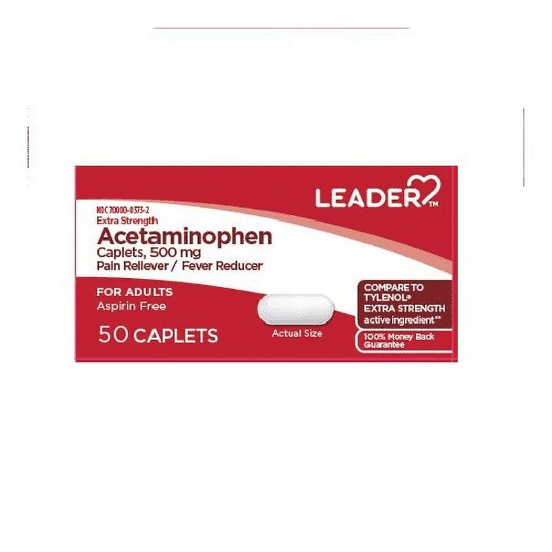 Leader Leader Acetaminophen - Extra Strength (500 Mg - Caplets) Medicine & Drugs