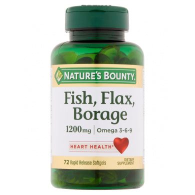 Nature's Bounty Nature's Bounty Fish, Flax, Borage, 1200 Mg, Rapid Release Softgels Vitamins & Supplements