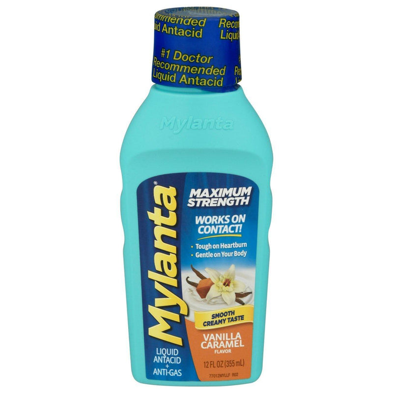 Mylanta Mylanta Liquid Maximum Strength Vanilla Caramel Flavor Antacid + Anti Gas 12 Fl Oz Health & Beauty