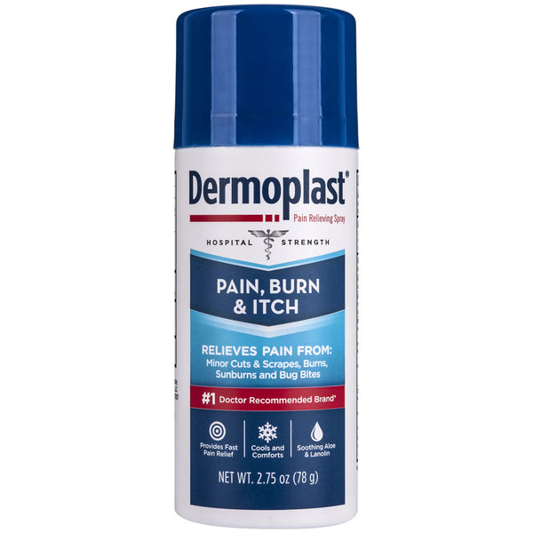 Dermoplast Dermoplast® Pain, Burn &amp; Itch Relief Spray – Hospital Strength (3 oz) First Aid Midnight Blue