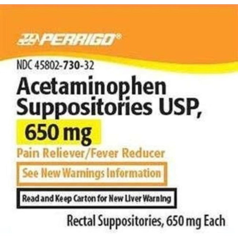 Perrigo Perrigo Acetaminophen Suppositories, 650mg, 12 Health & Beauty White Smoke