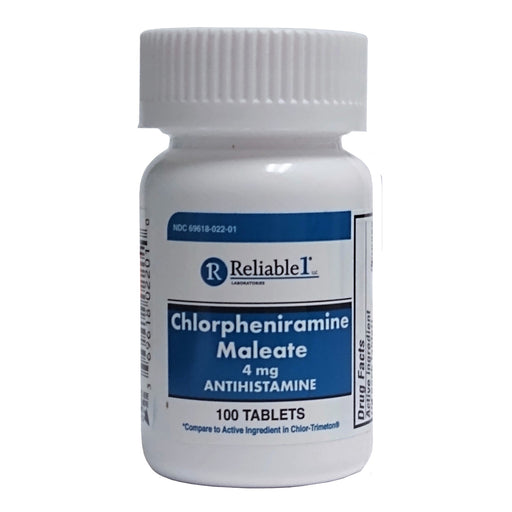 Reliable Laboratories Reliable Laboratories 1 Chlorpheniramine Maleate 4mg 100 Tablets (1 Bottle) Medicine & Drugs