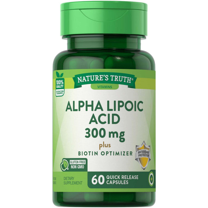 Nature's Truth Nature's Truth Alpha Lipoic Acid, Plus Biotin Optimizer, 600 Mg, Quick Release Capsules Vitamins & Supplements