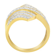Bids.com 10K Yellow Gold Diamond Bypass Ring (1 1/7 Cttw, I-J Color, I1-I2 Clarity) - Size 5 Rings