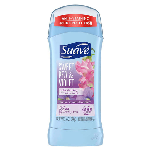 Suave Suave Invisible Solid Sweet Pea & Violet Antiperspirant Deodorant 2.6 Fl Oz Deodorant
