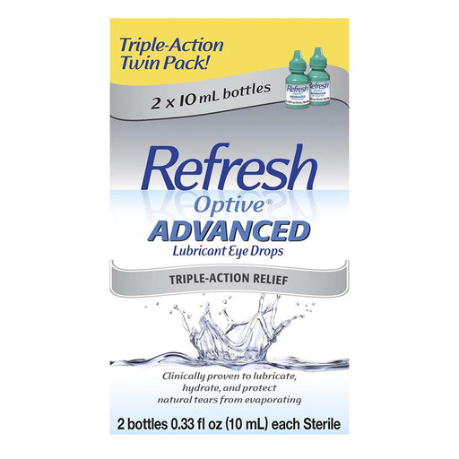 Refresh Refresh Optive Advanced Lubricant Eye Drops Preserved Tears, 2x0.33 Fl Oz (20 mL) Eye Drops & Lubricants