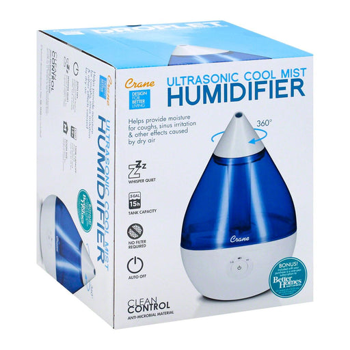 Crane Crane Droplet Ultrasonic Cool Mist Humidifier - Blue/White Humidifiers
