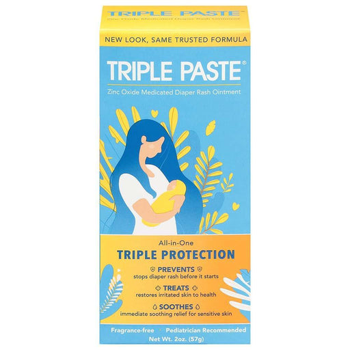 Triple Paste Triple Paste Diaper Rash Cream, Hypoallergenic Medicated Ointment For Babies - 2 Oz Baby & Toddler