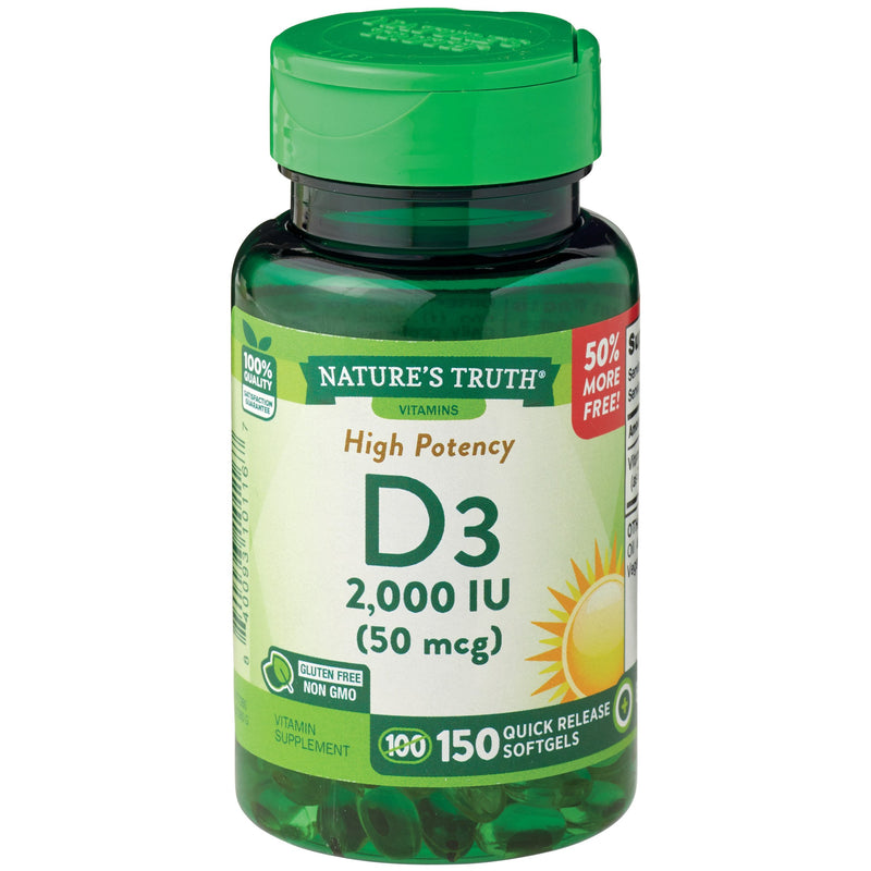 Nature's Truth Nature's Truth Vitamin D3 High Potency (50 mcg / 2000 IU) Vitamins & Supplements