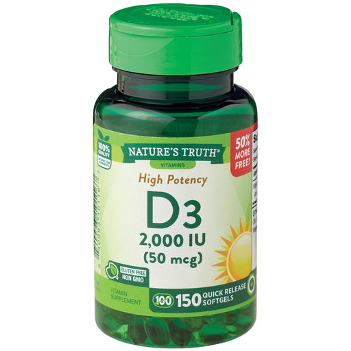 Nature's Truth Nature's Truth Vitamin D3 High Potency (50 mcg / 2000 IU) Vitamins & Supplements