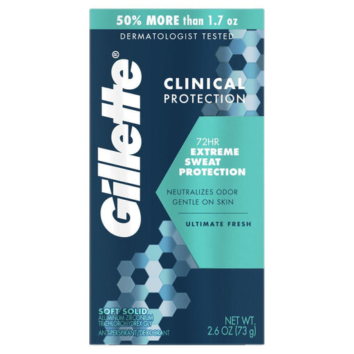 Gillette Gillette Antiperspirant Deodorant For Men, Clinical Soft Solid, Ultimate Fresh, 72 Hr. Sweat Protection Deodorant