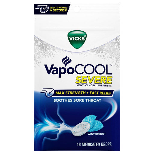 Vicks Vicks Vapocool Medicated Drops, Winterfrost, Severe, Max Strength Health & Beauty White Smoke