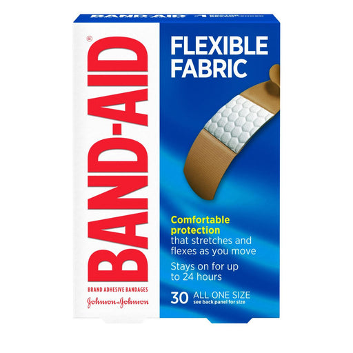 Band Aid Band Aid All One Size Flexible Fabric Adhesive Bandages 30Ea Box First Aid White Smoke