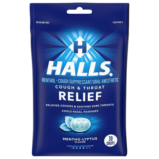 Halls Halls Relief, Menthol, Cough Suppressant/Oral Anesthetic, Mentho-Lyptus Flavor, 30 Drops Health & Beauty