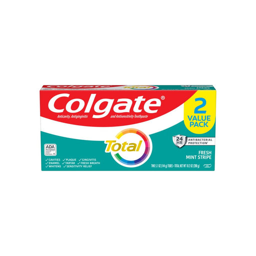 Colgate Colgate Toothpaste, Fresh Mint Stripe, 2 Value Pack, Gel Toothpaste