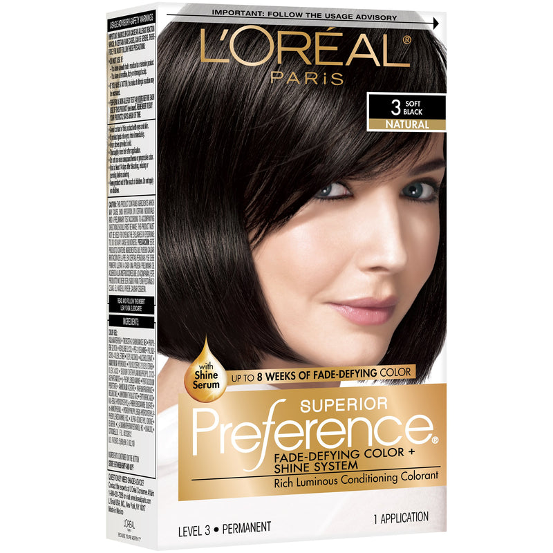 Superior Preference Superior Preference L'Oreal Paris 3 Soft Black Natural Level 3 Permanent Hair Color, 1 Application Hair Color Black
