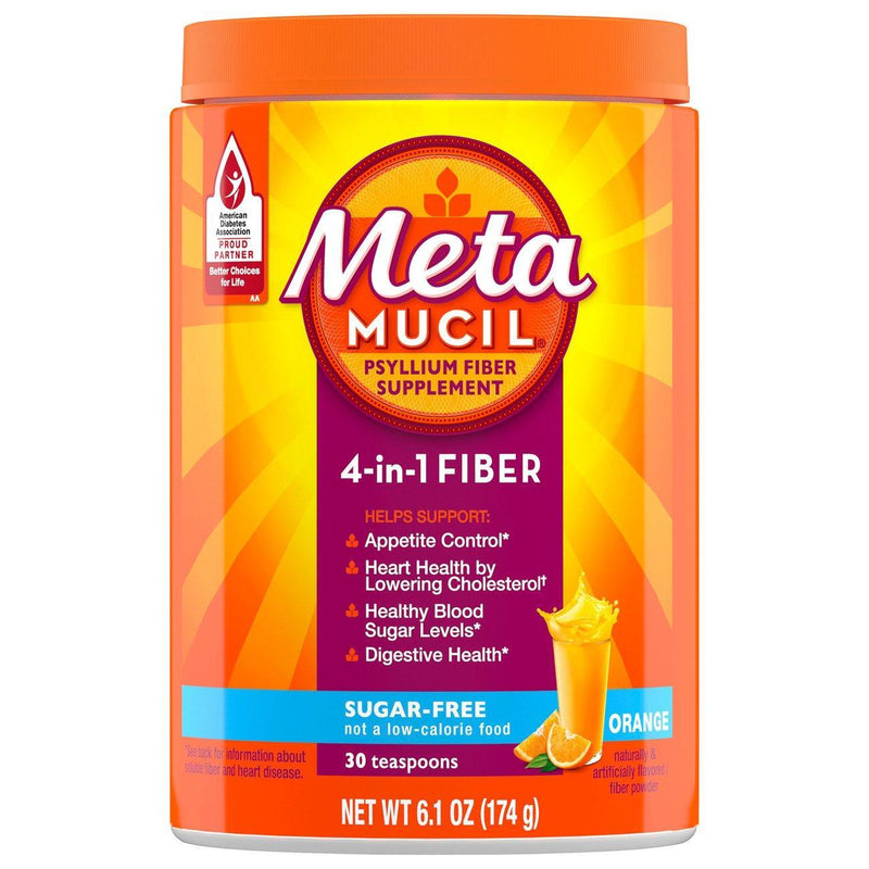Metamucil Metamucil Fiber, 4 In 1 Psyllium Fiber Supplement, Sugar Free Powder, Orange Flavored Drink, 30 Servings Health & Beauty Coral