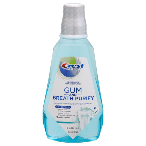 Crest Crest Gum And Breath Purify Oral Rinse Smooth Mint, 33.8 Fl Oz Mouthwash