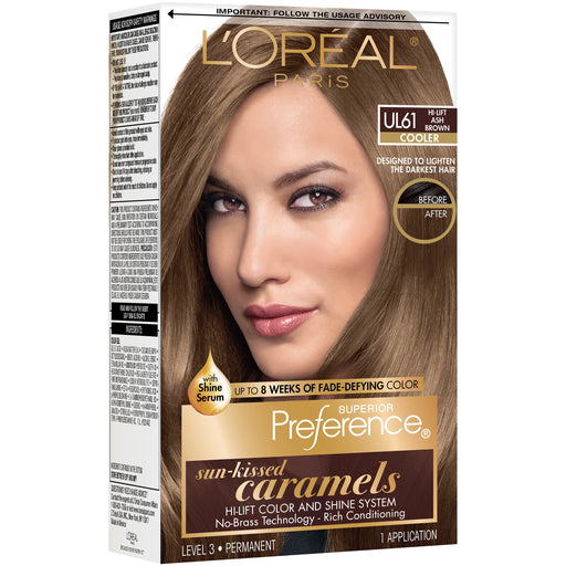 Superior Preference Superior Preference L'Oreal Paris Fade-Defying Shine Permanent Hair Color, UL61 Ultra Light Ash Brown, 1 Kit Hair Color